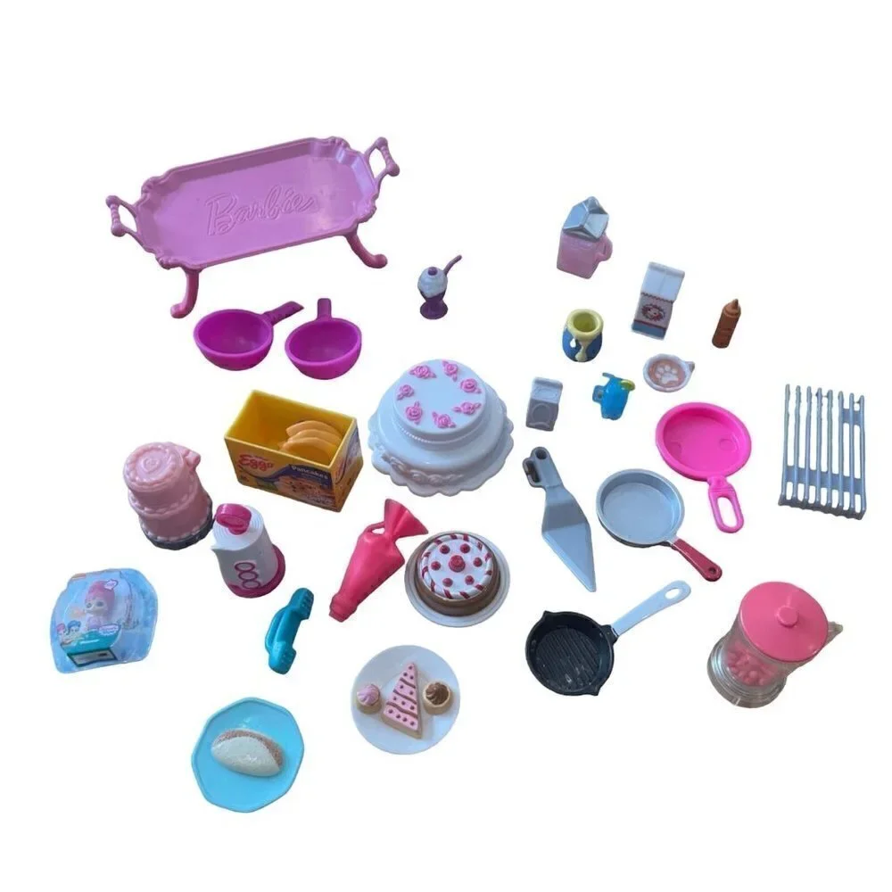 Barbie Doll size blender Tray Food Pans Cake Pots Kitchen Accessories